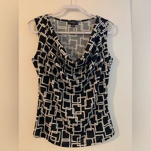 Sleeveless cowl-neck blouse